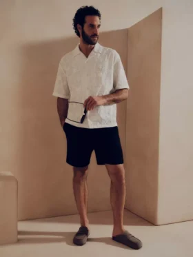 The edit embroidered cotton short sleeve shirt