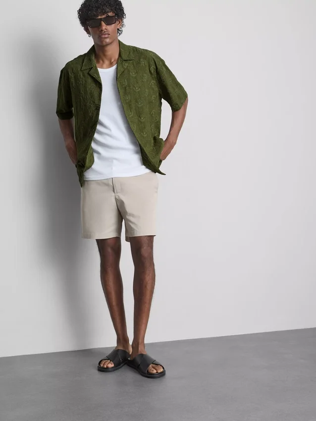 The edit embroidered cotton short sleeve shirt