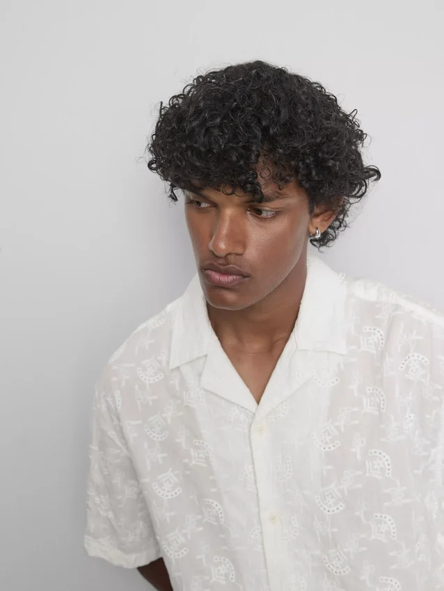 The edit embroidered cotton short sleeve shirt