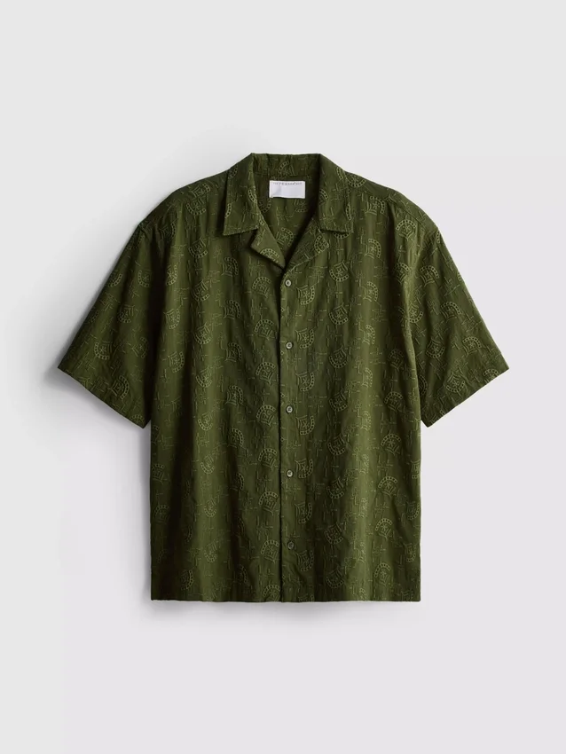 The edit embroidered cotton short sleeve shirt