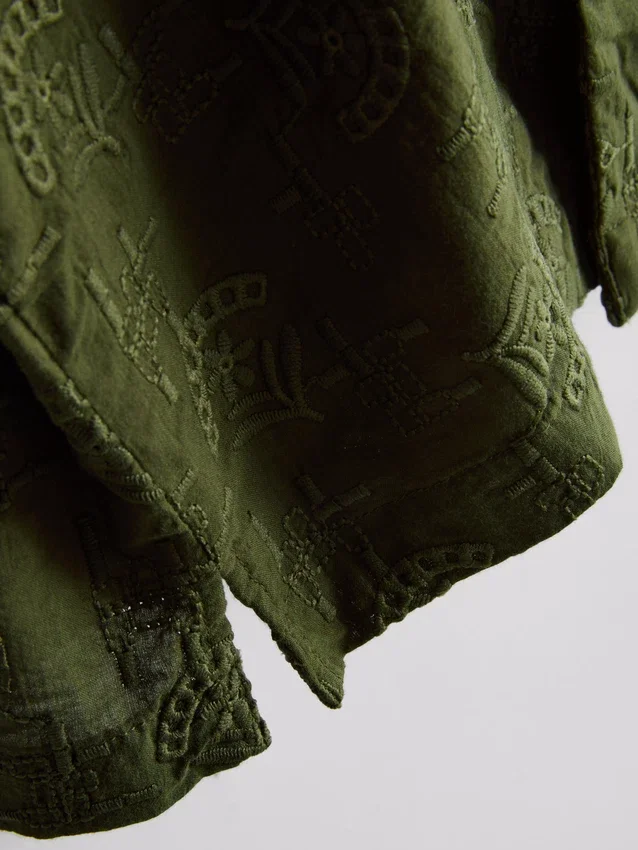 The edit embroidered cotton short sleeve shirt