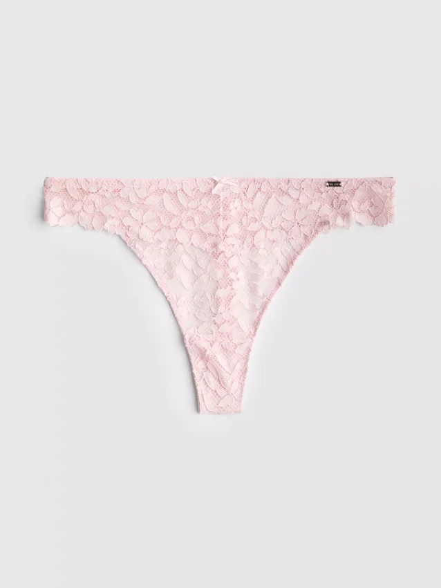 The edit floral lace thong
