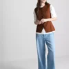 The edit knitted button-through tank top