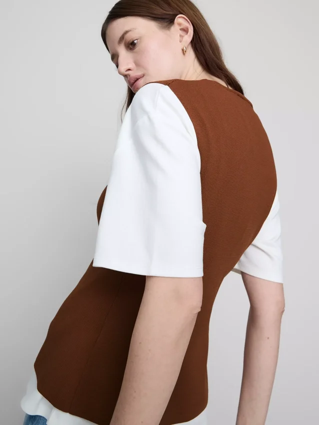 The edit knitted button-through tank top