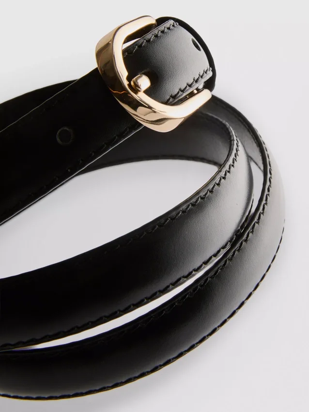 The edit leather skinny belt