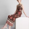The edit linen-blend printed tank top