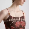 The edit linen-blend printed tank top