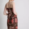 The edit linen-blend printed tank top