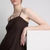 The edit linen-blend tiered midi dress