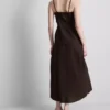 The edit linen-blend tiered midi dress