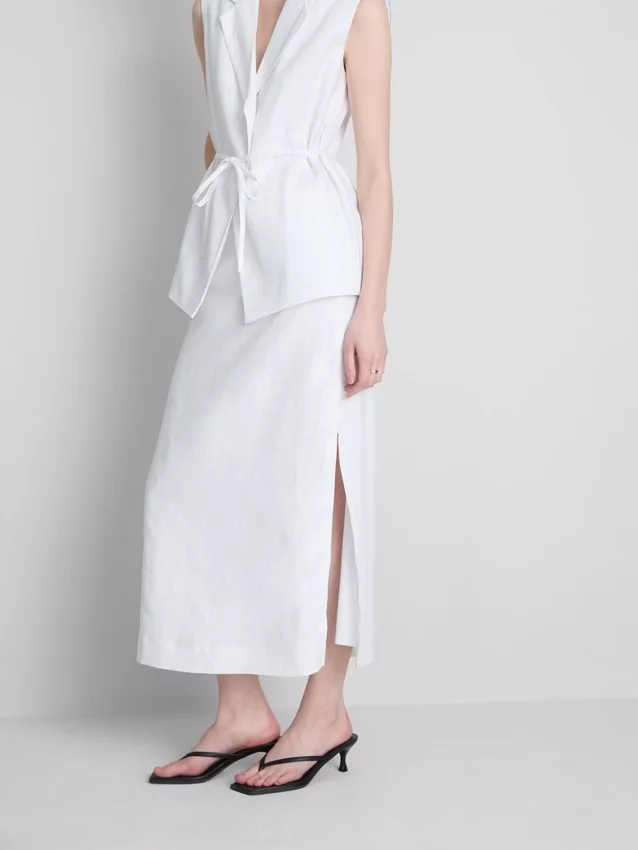 The edit linen maxi skirt
