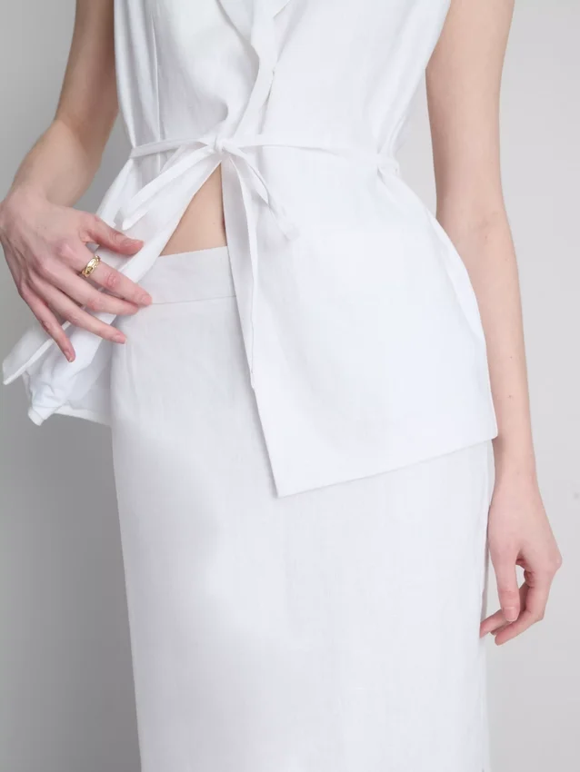 The edit linen maxi skirt