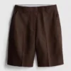 The edit linen pleated bermuda shorts