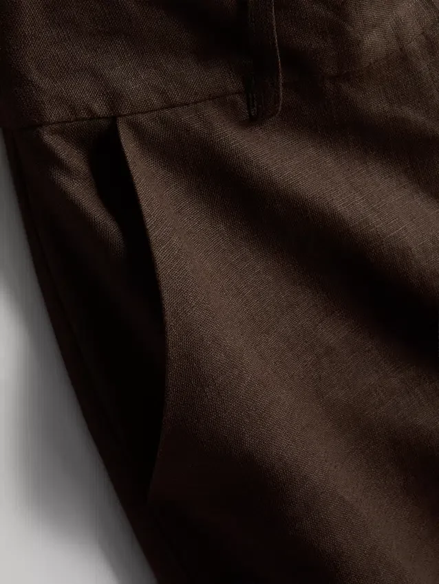 The edit linen pleated bermuda shorts