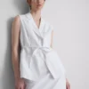 The edit linen tie-detail vest