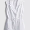 The edit linen tie-detail vest