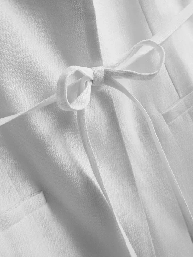 The edit linen tie-detail vest