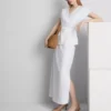The edit linen v-neck wrap top