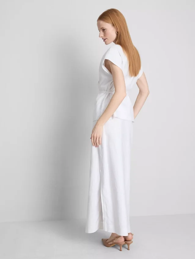 The edit linen v-neck wrap top