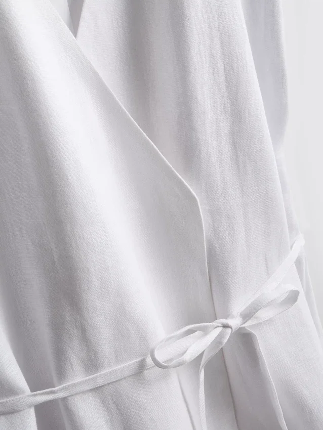 The edit linen v-neck wrap top