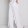 The edit pleated linen wide-leg pants