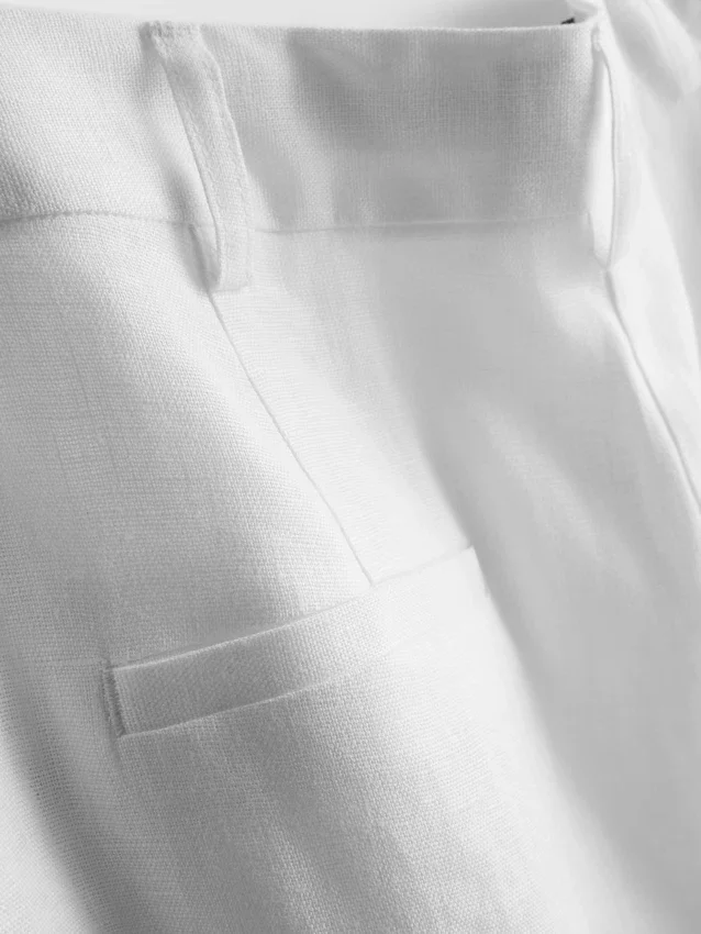 The edit pleated linen wide-leg pants