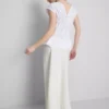 The edit poplin shirred v-neck top