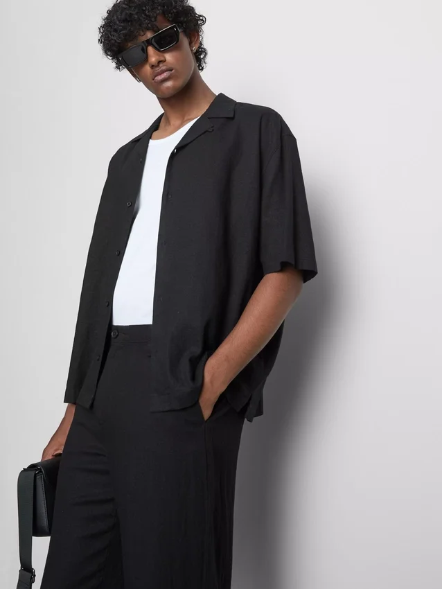The edit relaxed linen blend shirt