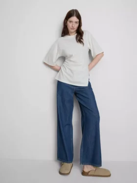 The edit ruched asymmetrical tee