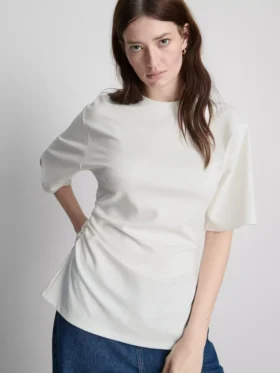 The edit ruched asymmetrical tee