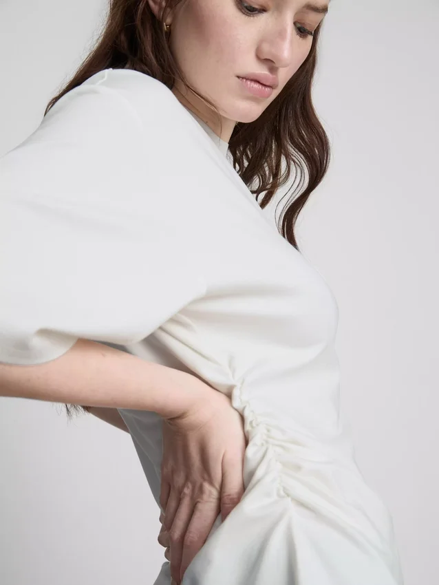 The edit ruched asymmetrical tee