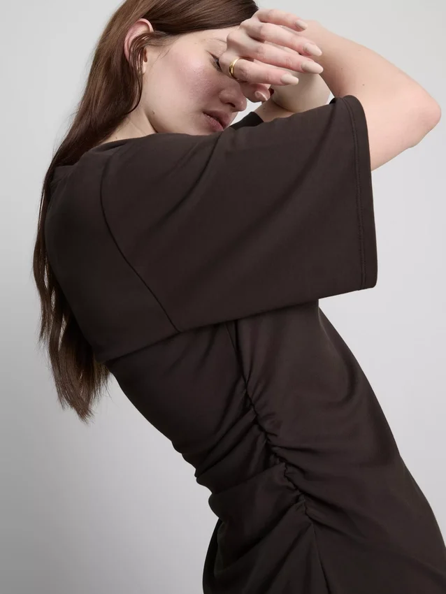 The edit ruched asymmetrical tee