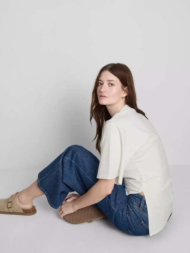 The edit ruched asymmetrical tee