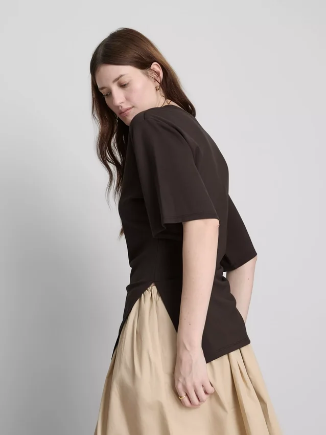 The edit ruched asymmetrical tee