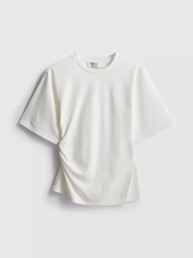 The edit ruched asymmetrical tee