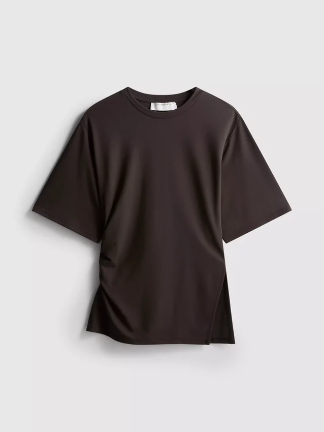 The edit ruched asymmetrical tee