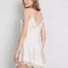 The edit satin lace asymmetrical slip dress