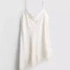 The edit satin lace asymmetrical slip dress