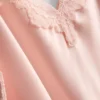 The edit satin lace pajama cami top