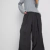 The edit satin wide leg pants