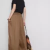 The edit satin wide leg pants