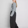 The edit satin wide leg pants