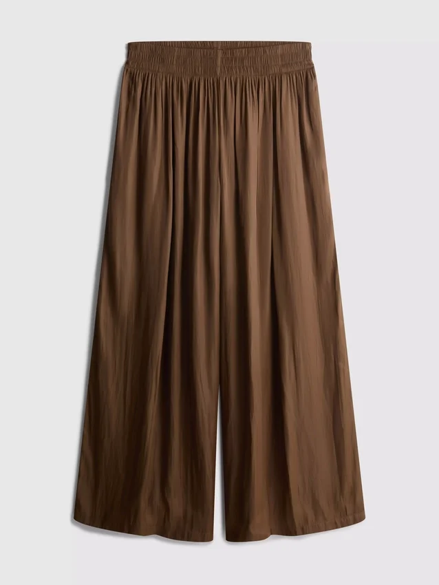 The edit satin wide leg pants