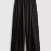 The edit satin wide leg pants