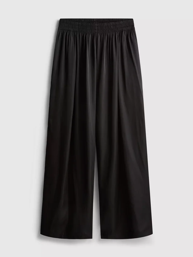 The edit satin wide leg pants