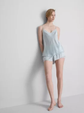 The edit silk-blend cami pajama top