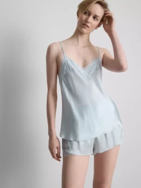 The edit silk-blend cami pajama top