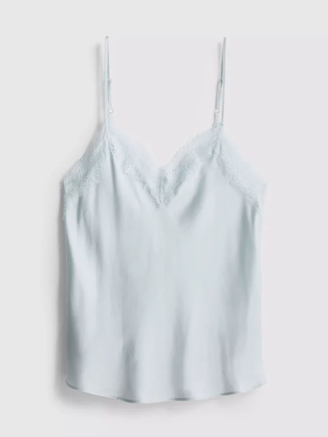 The edit silk-blend cami pajama top