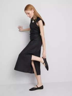 The edit sleeveless linen midi dress