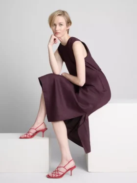 The edit sleeveless linen midi dress